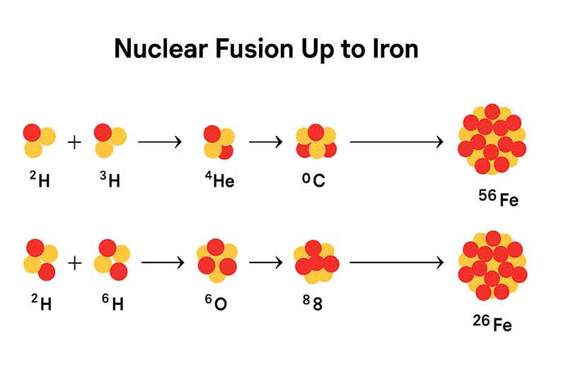 diagram showing nuclear fusion up to iron