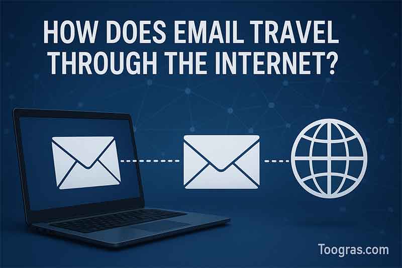 how does email travel through the internet