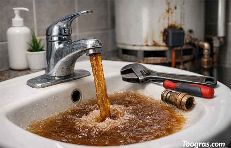 how to fix brown hot water